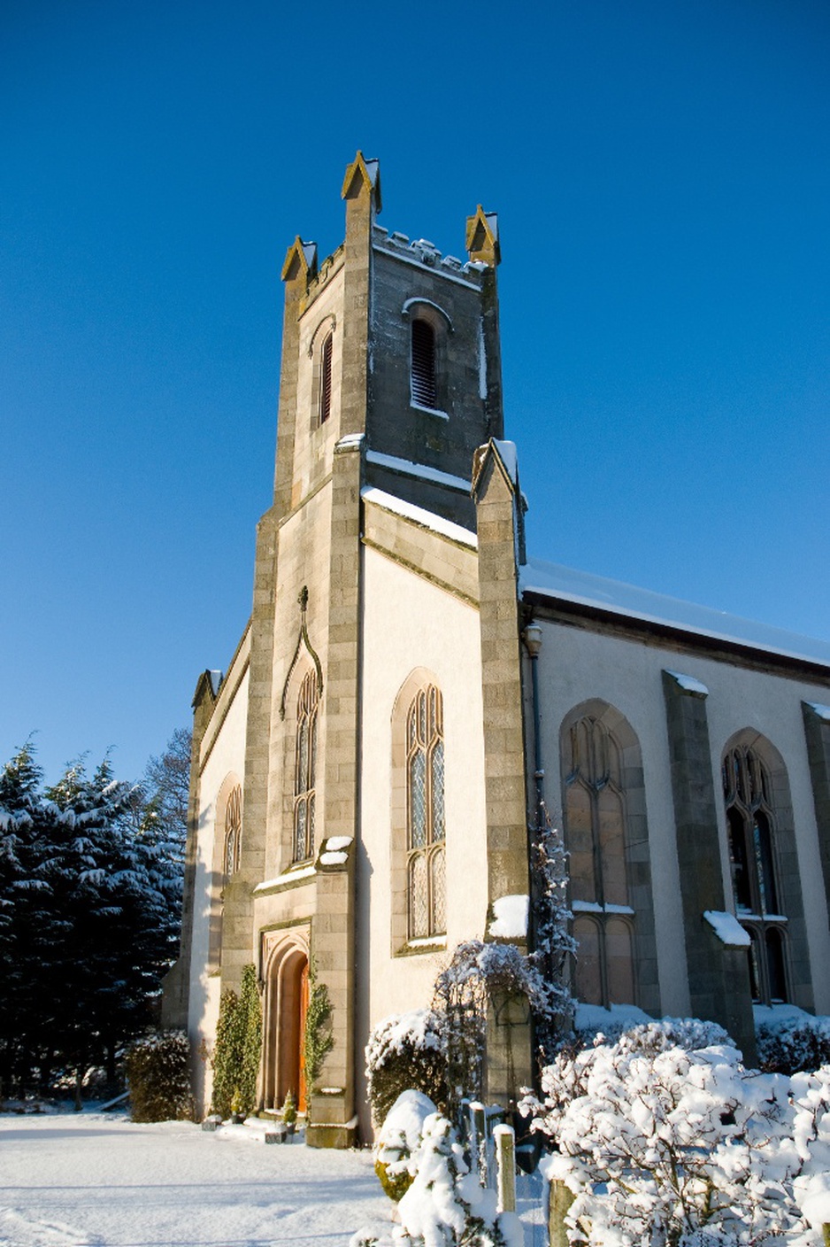 The Old Church of Urquhart in the winter