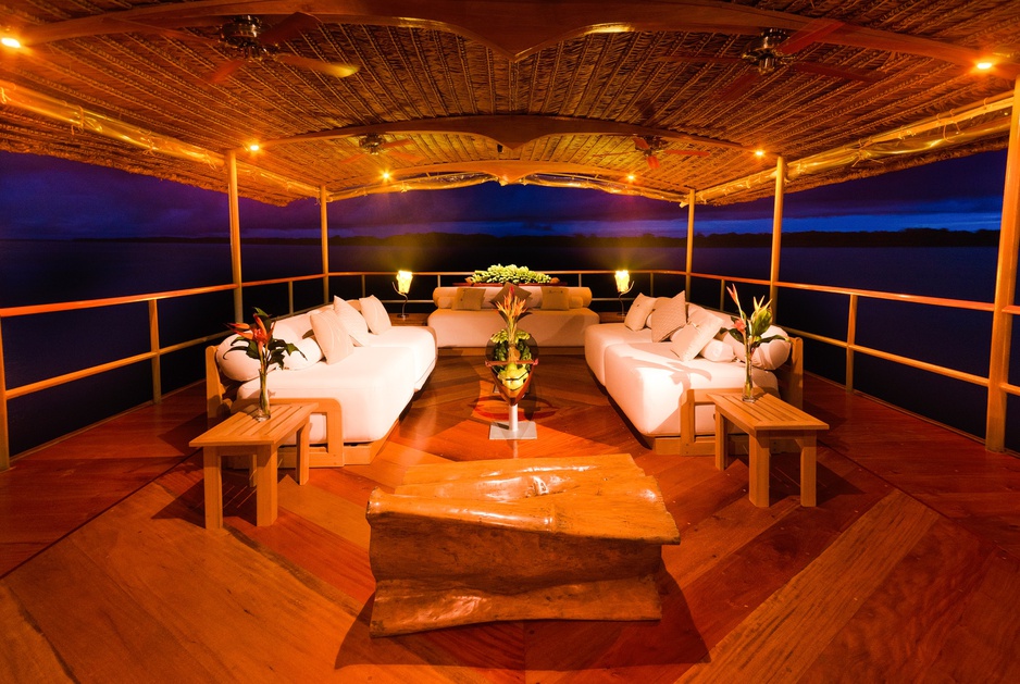 Delfin Amazon Cruises Top Deck At Night