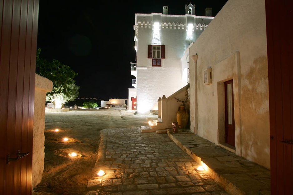 Masseria Torre Coccaro building at night