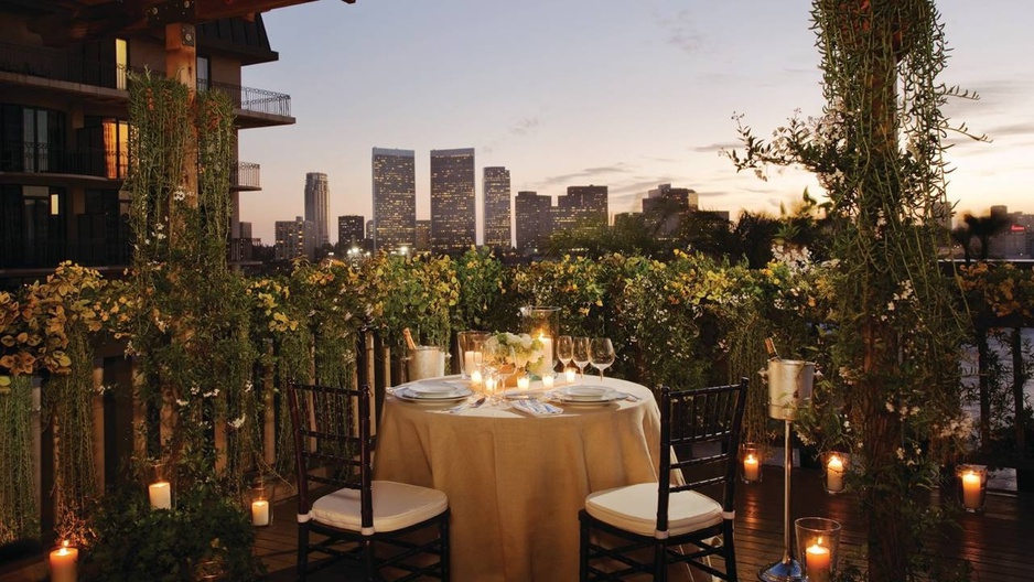 Beverly Wilshire Hotel's romantic rooftop dining