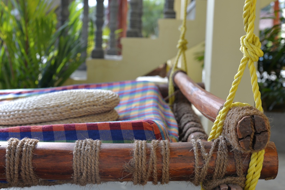 Hanging bed at Elephant Road Resort