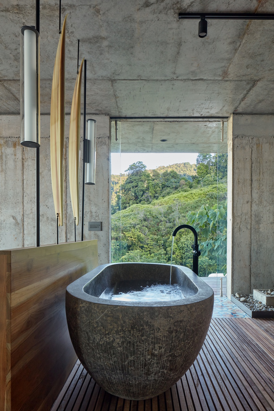 Art Villa Bathroom With Freestanding Bathtub