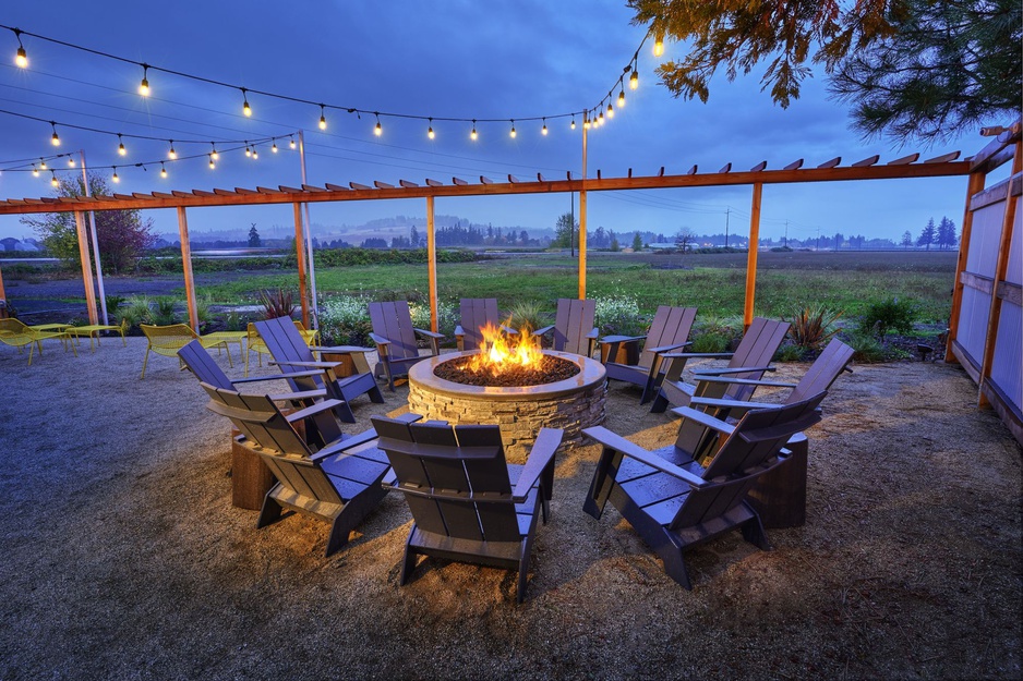 Vintages Trailer Resort Fire Pit Evening