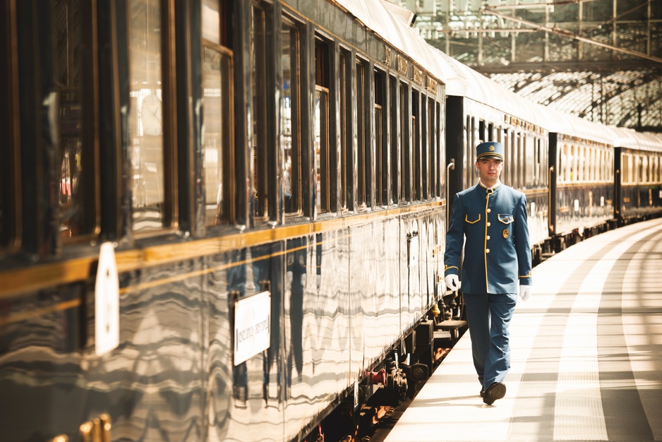 Venice Simplon-Orient Express Carriages At The Train Station