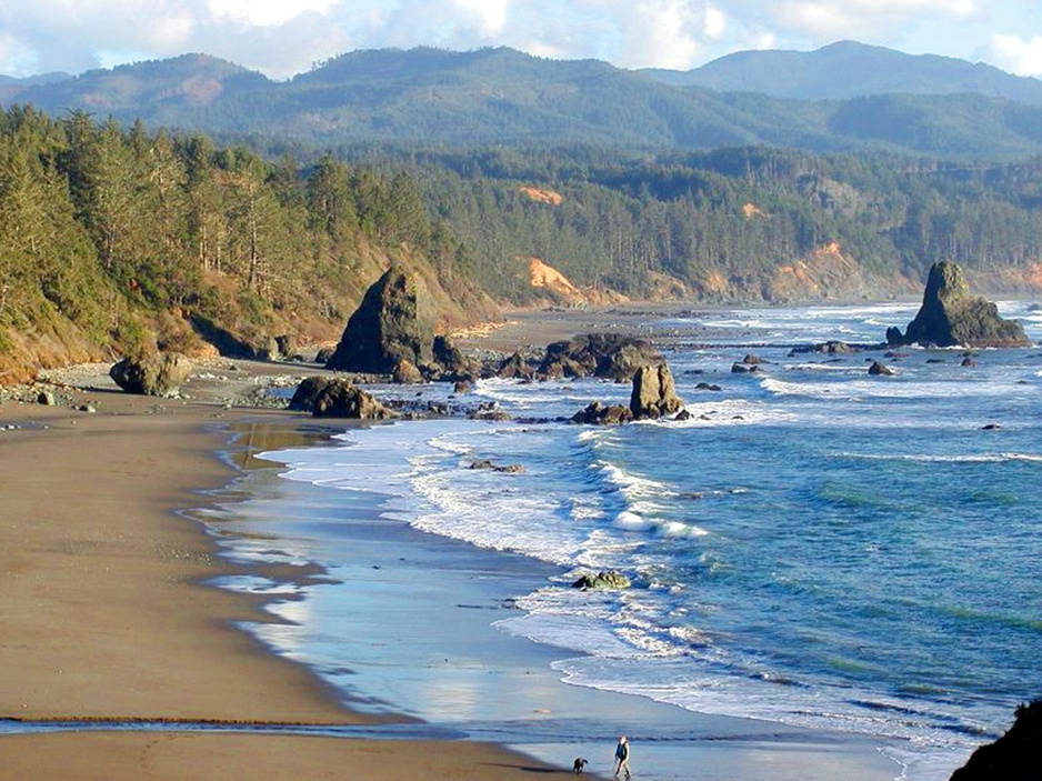 Port Orford Bay Pacific Ocean beach