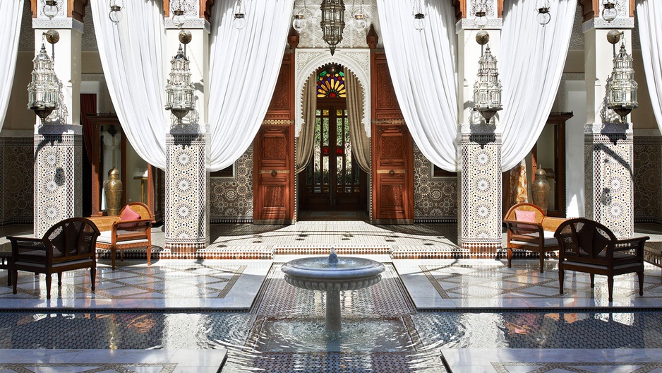 Entrance lobby of the Royal Mansour Marrakech