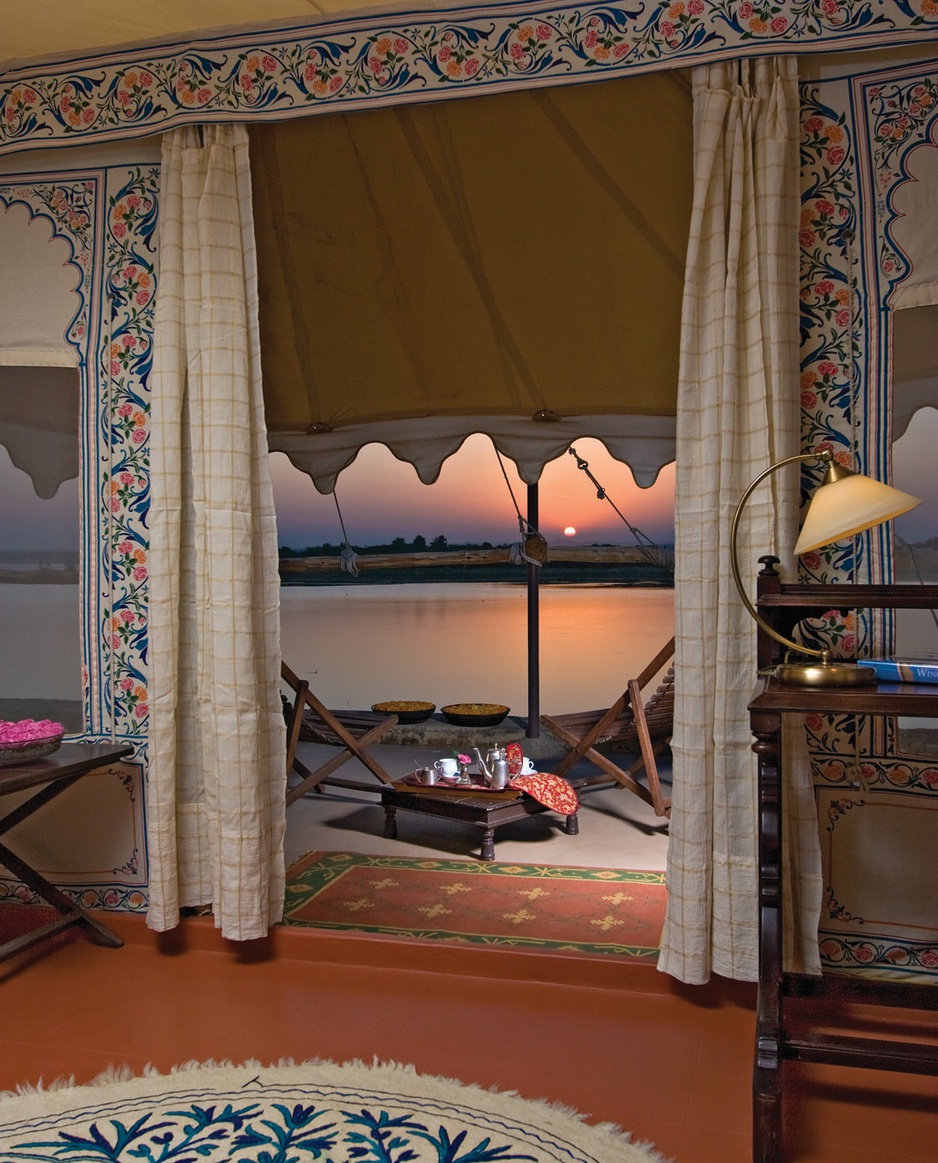 Chhatra Sagar sunset from the tent