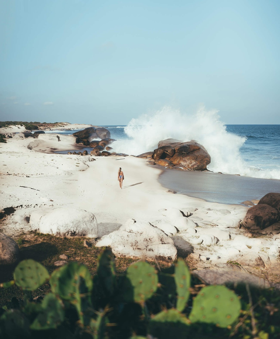 Yala National Park beach with a bikini girl