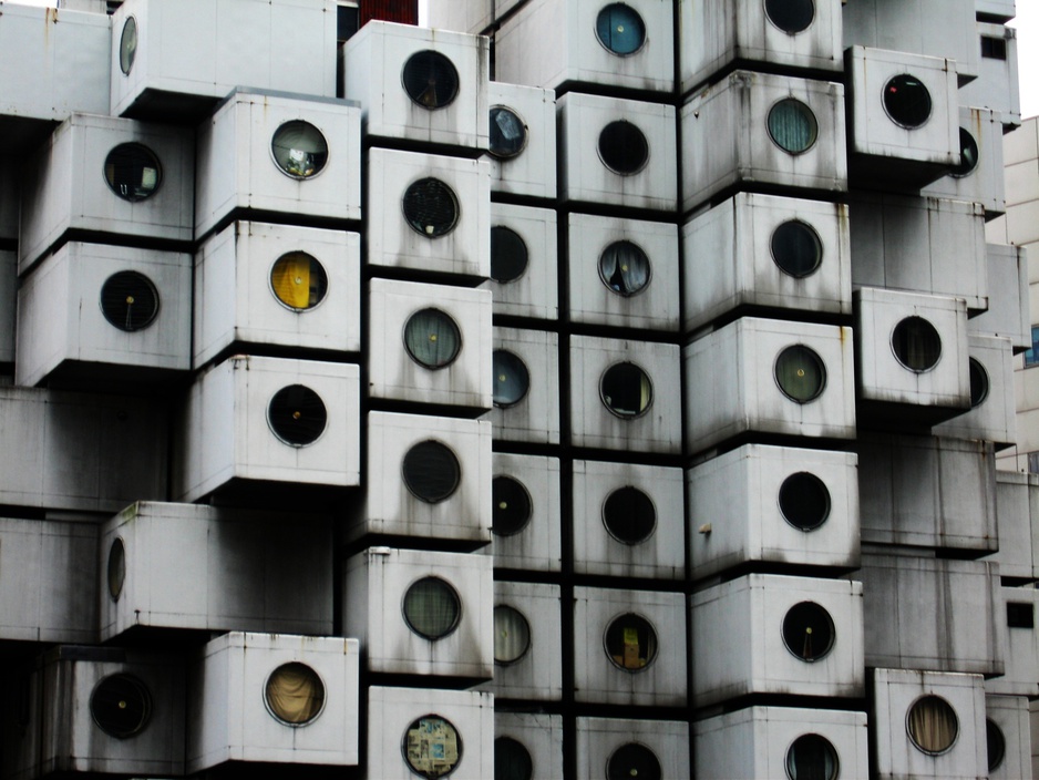 Nakagin Capsule Tower facade details