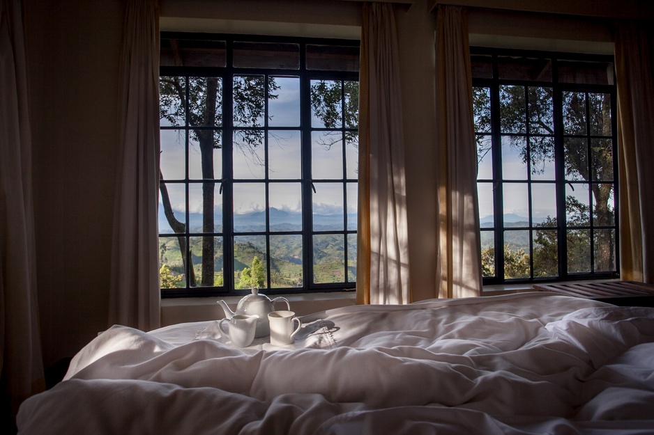 Clouds Mountain Gorilla Lodge Bed Window Views