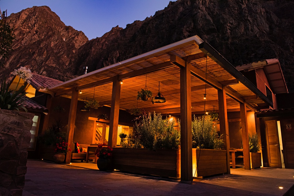 Las Qolqas Eco Resort Lobby Terrace at Dusk