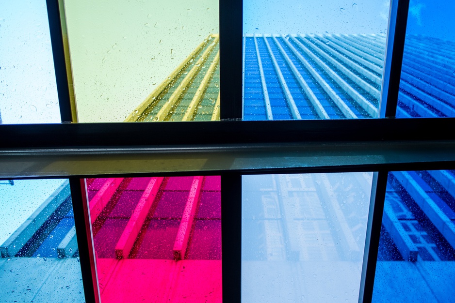 Motif Seattle colorful roof of the entrance gate