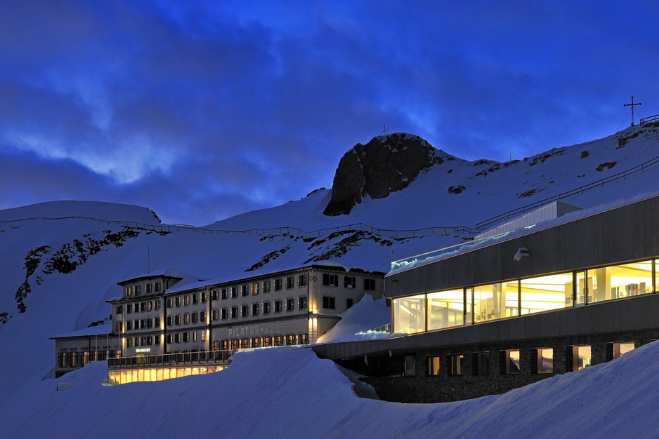 Hotel Pilatus-Kulm at night