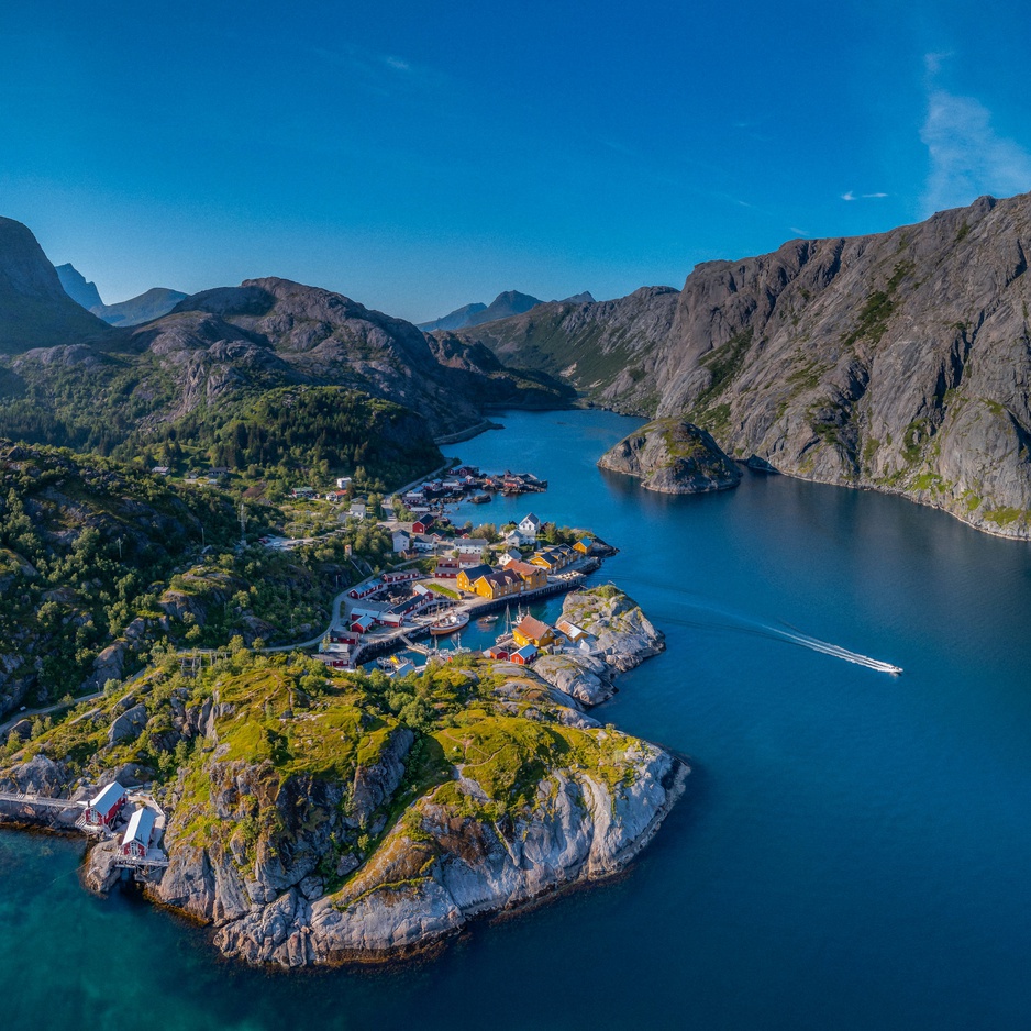 Nusfjord's Historic Fishing Village From Above