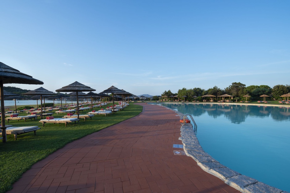 Olympic-size swimming pool with saltwater