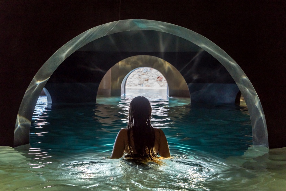 Woman at the Euphoria Indoor Sphere Pool