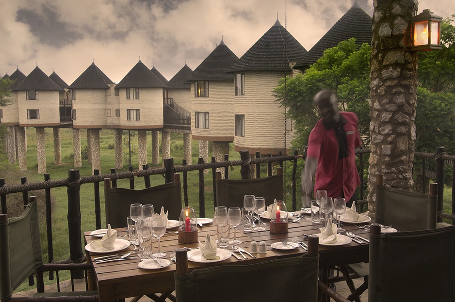 Sarova Salt Lick Game Lodge restaurant terrace