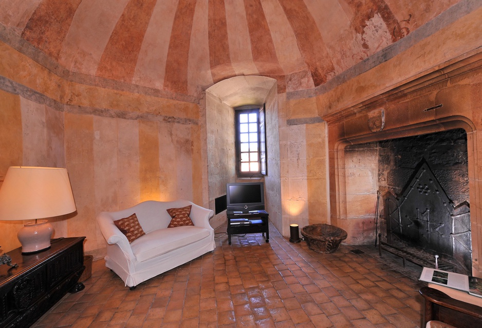 Vintage fireplace at Chateau de Bagnols