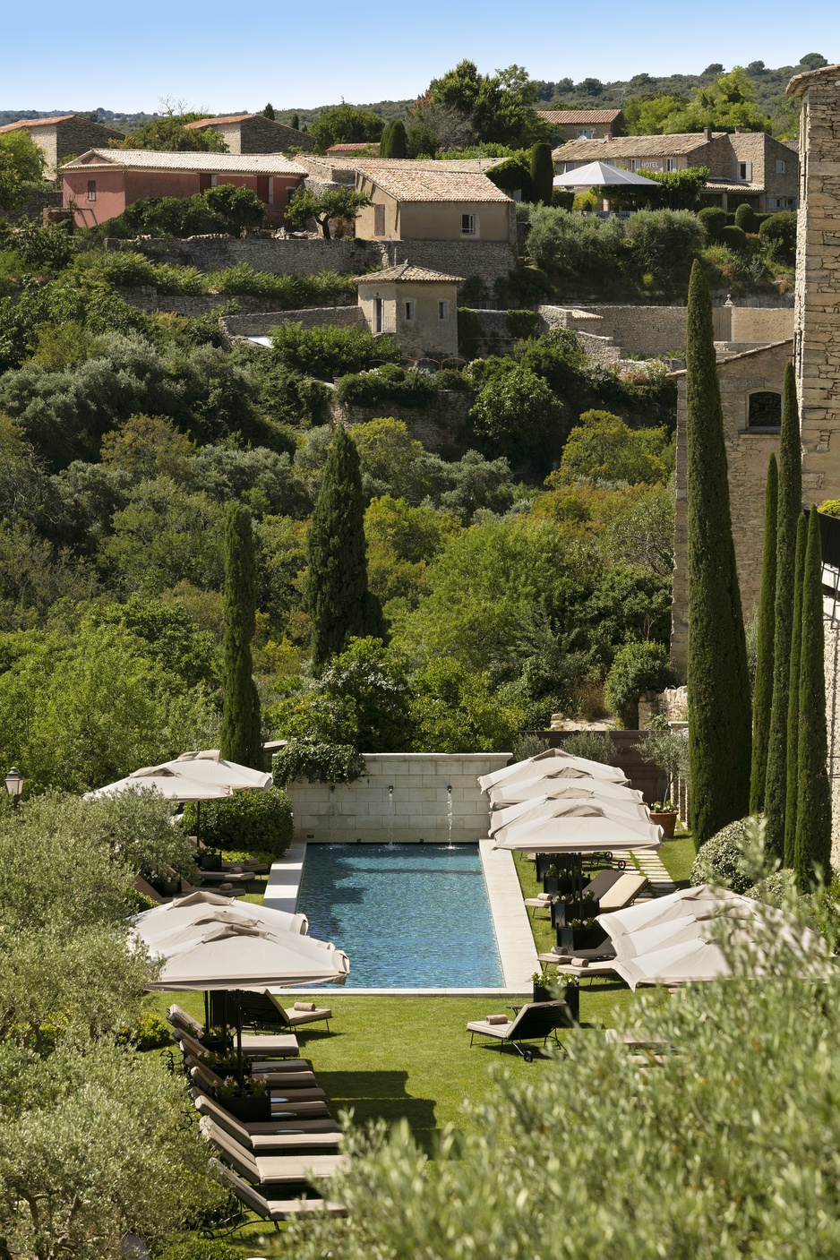 Hotel Airelles, La Bastide de Gordes Pool Aerial