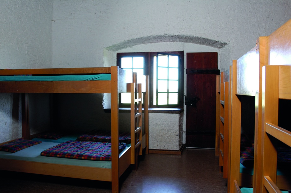 Youth Hostel Mariastein-Rotberg dormitory beds in the room and big window