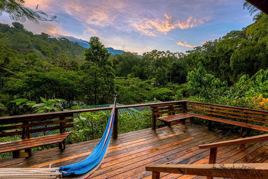 Finca Bellavista sunset from hammock