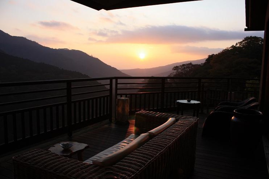 View from the terrace on Hakone mountains