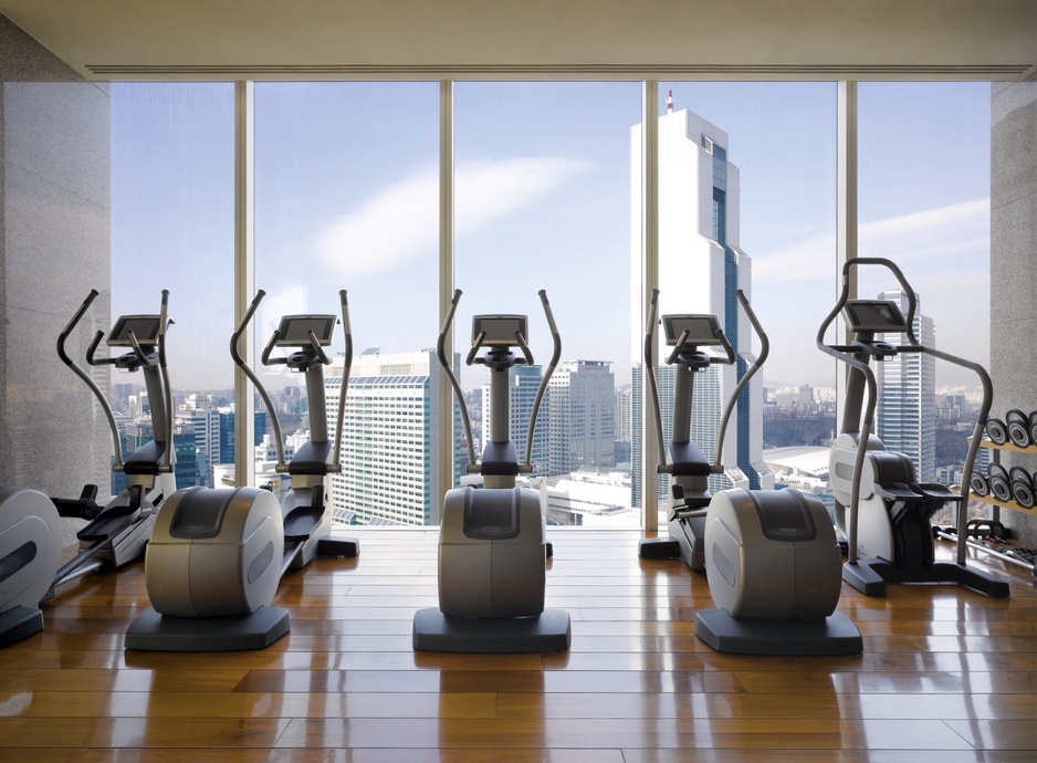 Park Hyatt Seoul gym with city panorama