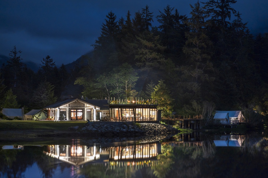 Clayoquot Wilderness Resort at night