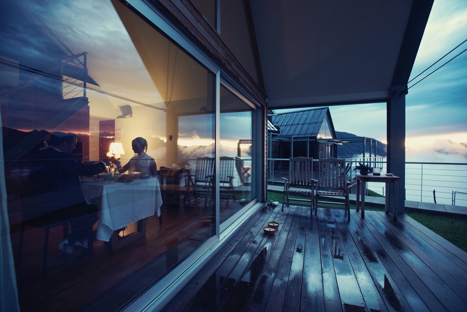 Chalets Nebesa Window View After Rain