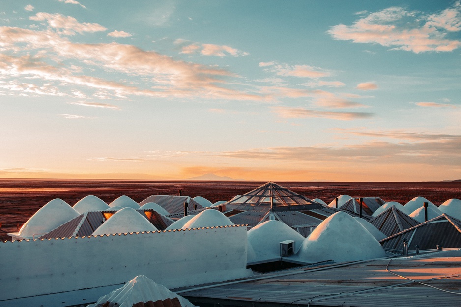 Palacio de Sal's Roof & Panorama of the Uyuni Salt Flat