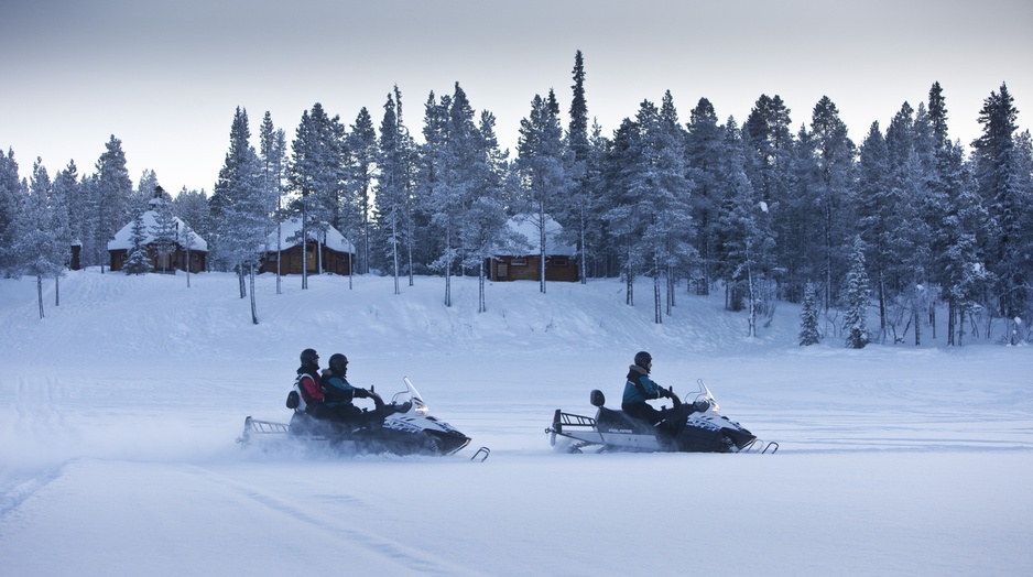 Snowmobile in Swedish Lapland