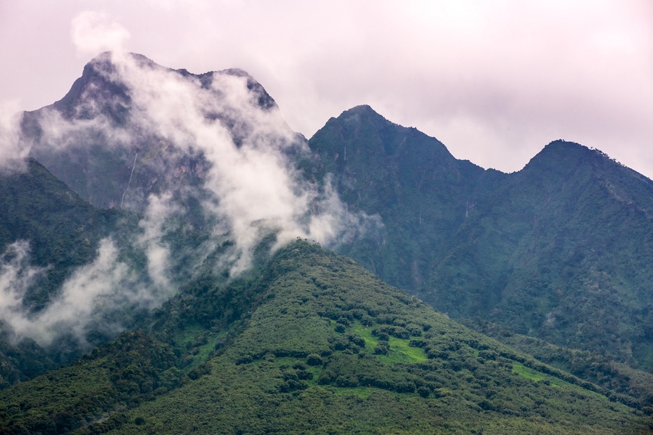 Volcanoes National Park Volcanic Mountains In Rwanda