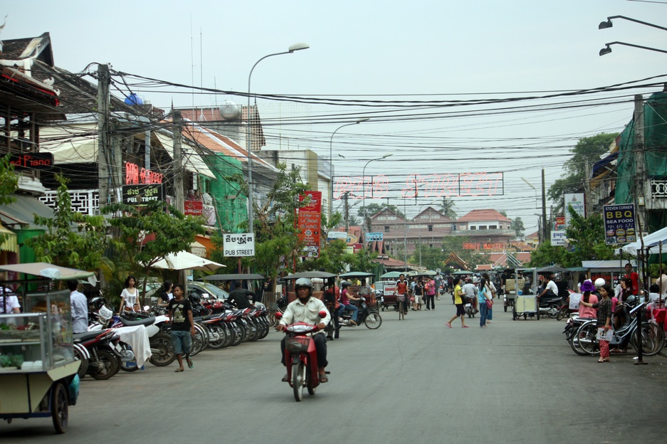 The famous Pub Street in Siem Reap