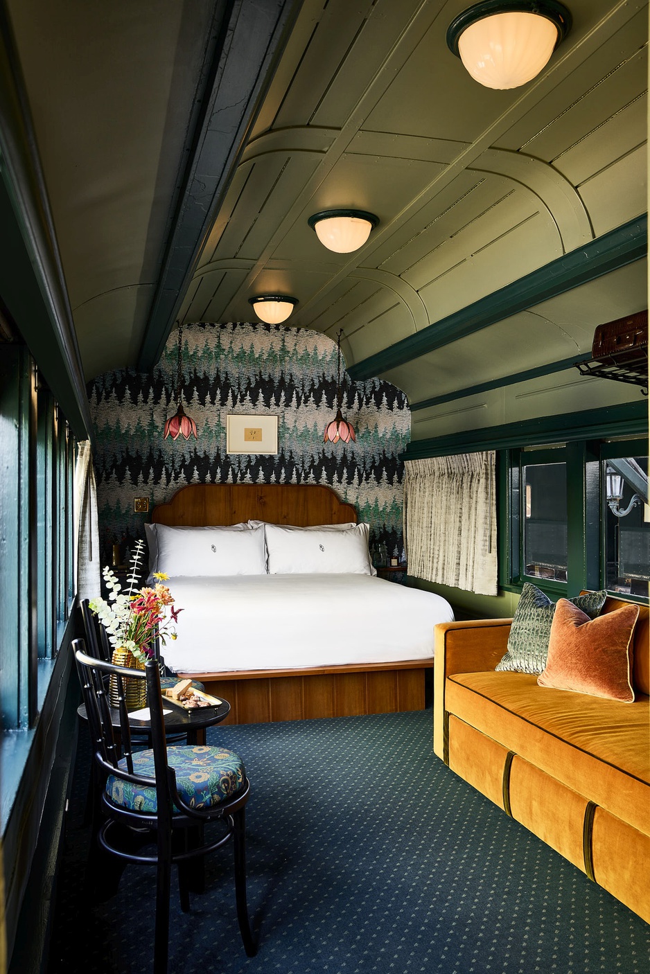 The Hotel Chalet at The Choo Choo Pullman Carriage Suite Bedroom