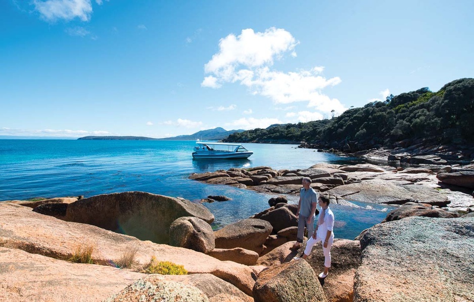 Tasmania boat at the beach