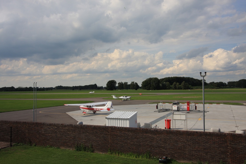 View on the airport from the balcony