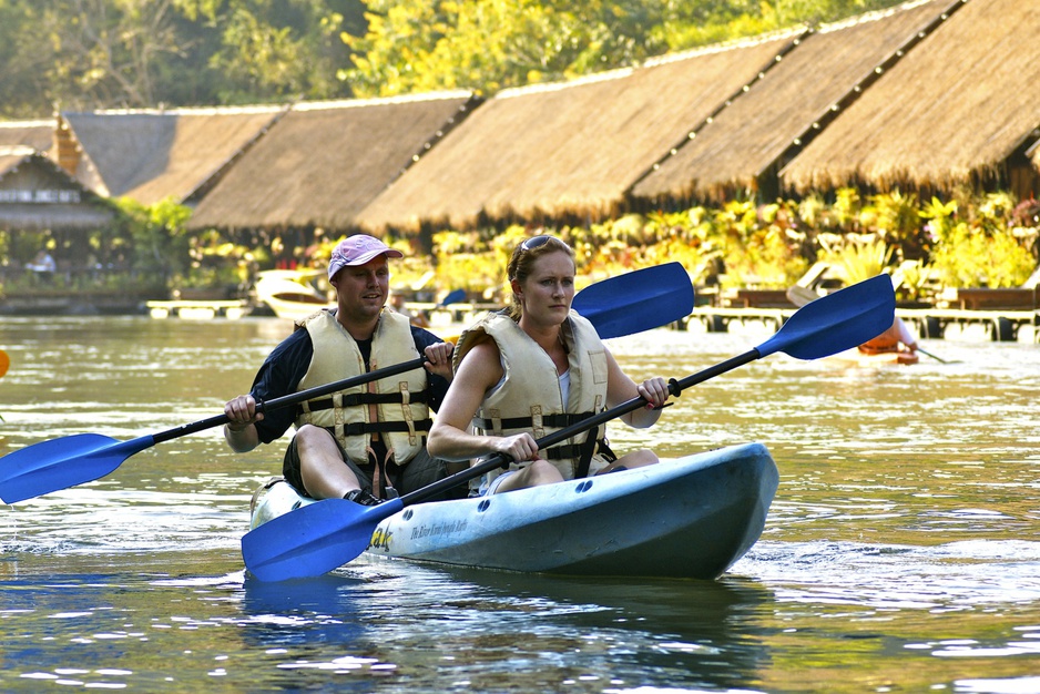 Canoeing at the River Kwai Jungle Rafts