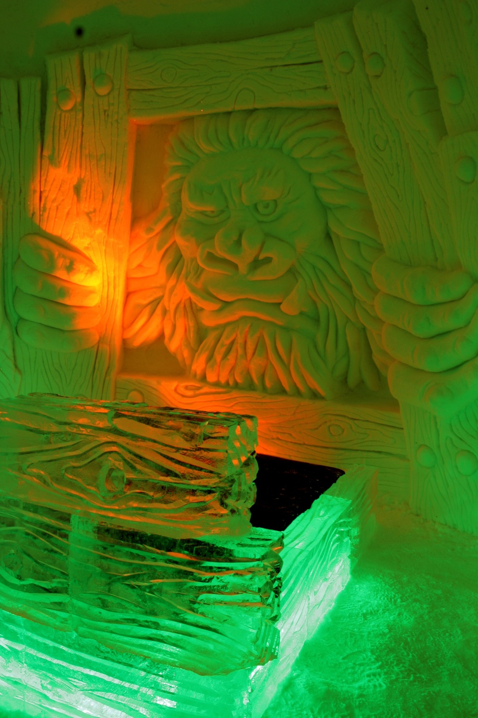 Snow Village Suite in green light