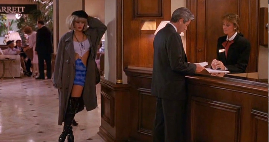 Richard Gere and Julia Roberts checking-in to the Beverly Wilshire Hotel in the Pretty Woman movie