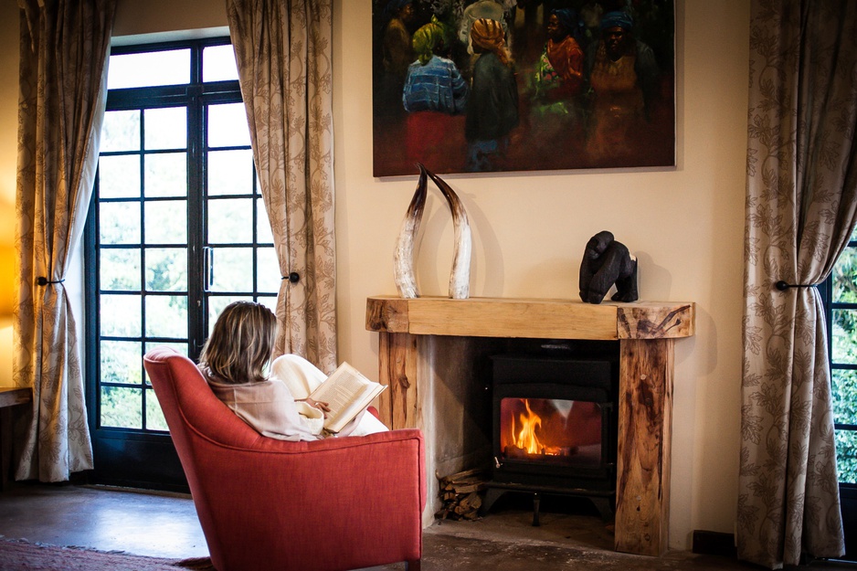 Clouds Mountain Gorilla Lodge Cozy Fireplace