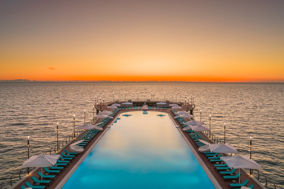 Paragraph Resort Outdoor Pool Stretching Into the Black Sea