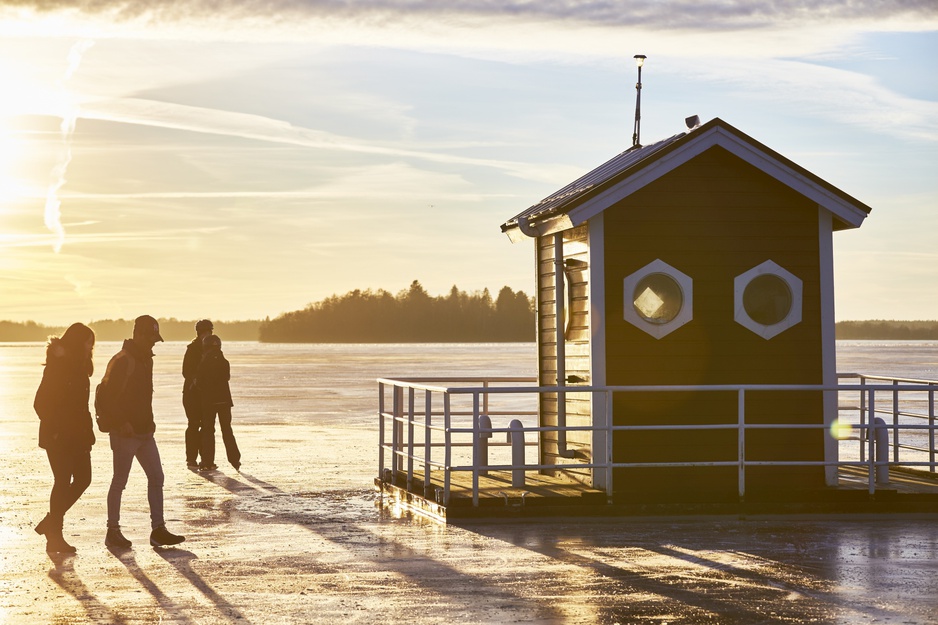 Ice Skating in Vasteras Bay Lake