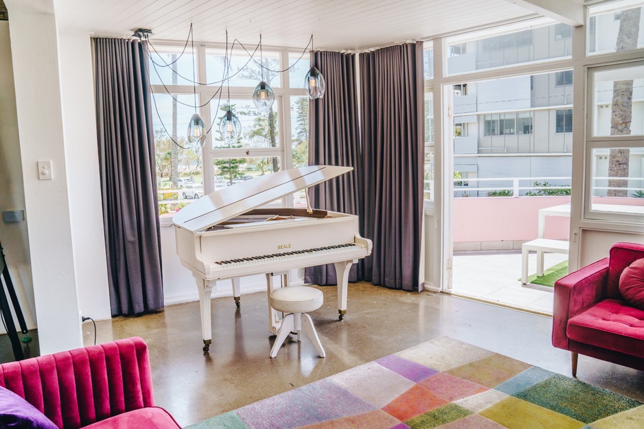 The Pink Hotel Coolangatta Artist Suite Piano