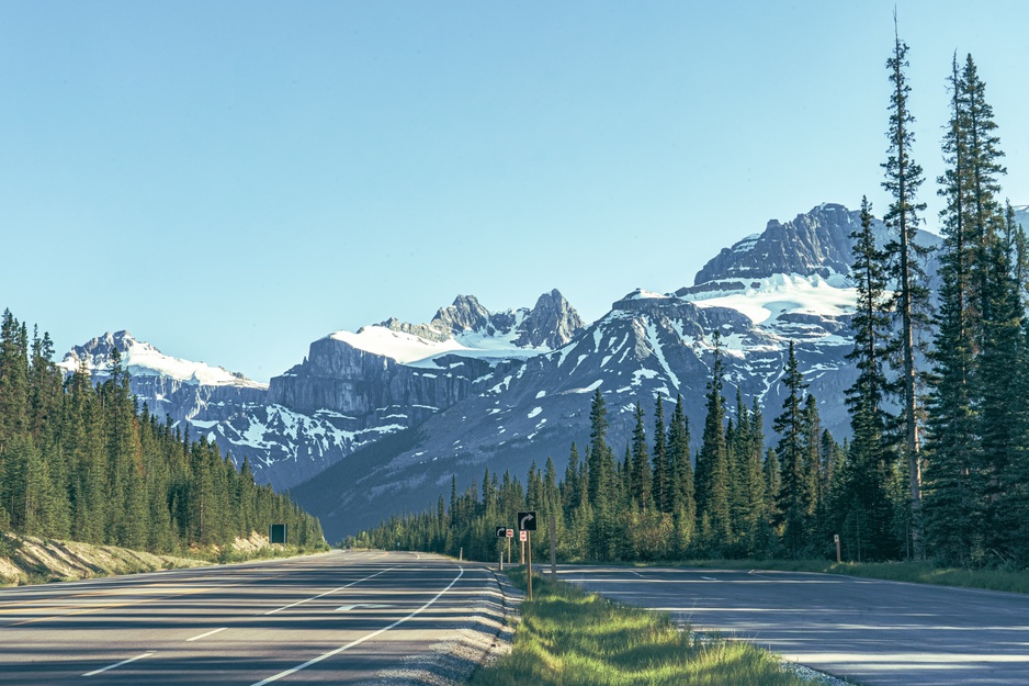 Scenic AB-93 Road In Canada