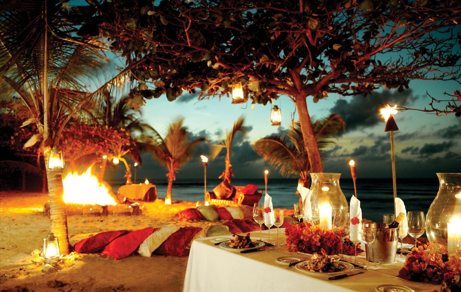 Necker Island dining at night