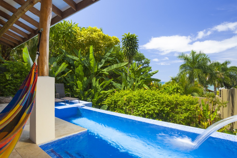 Hotel Casa Chameleon Mal Pais Pool with Hammock Overlooking The Ocean