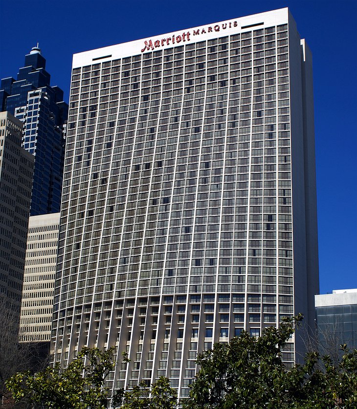 Portman-Designed Exterior of the Atlanta Marriott Marquis Hotel in Downtown Atlanta