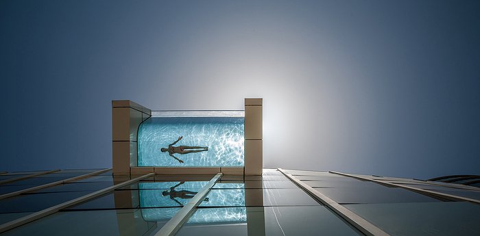 Stunning Trendy Glass Bottom Swimming Pool image