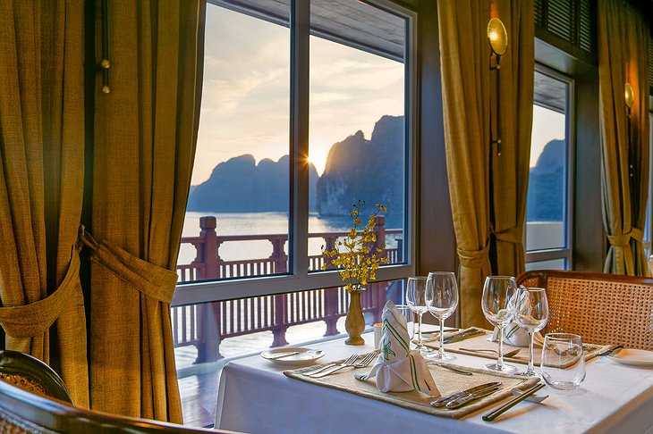 Heritage Line Ylang Ship Dining With a View of Lan Ha Bay